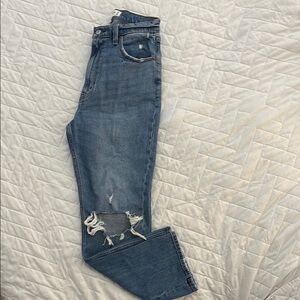 Distressed Blue Jeans